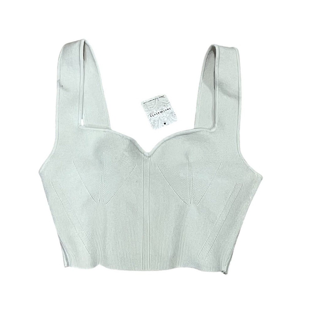 Free People Intimately Tank Top Womens M Ivory Sweetheart Corset Crop